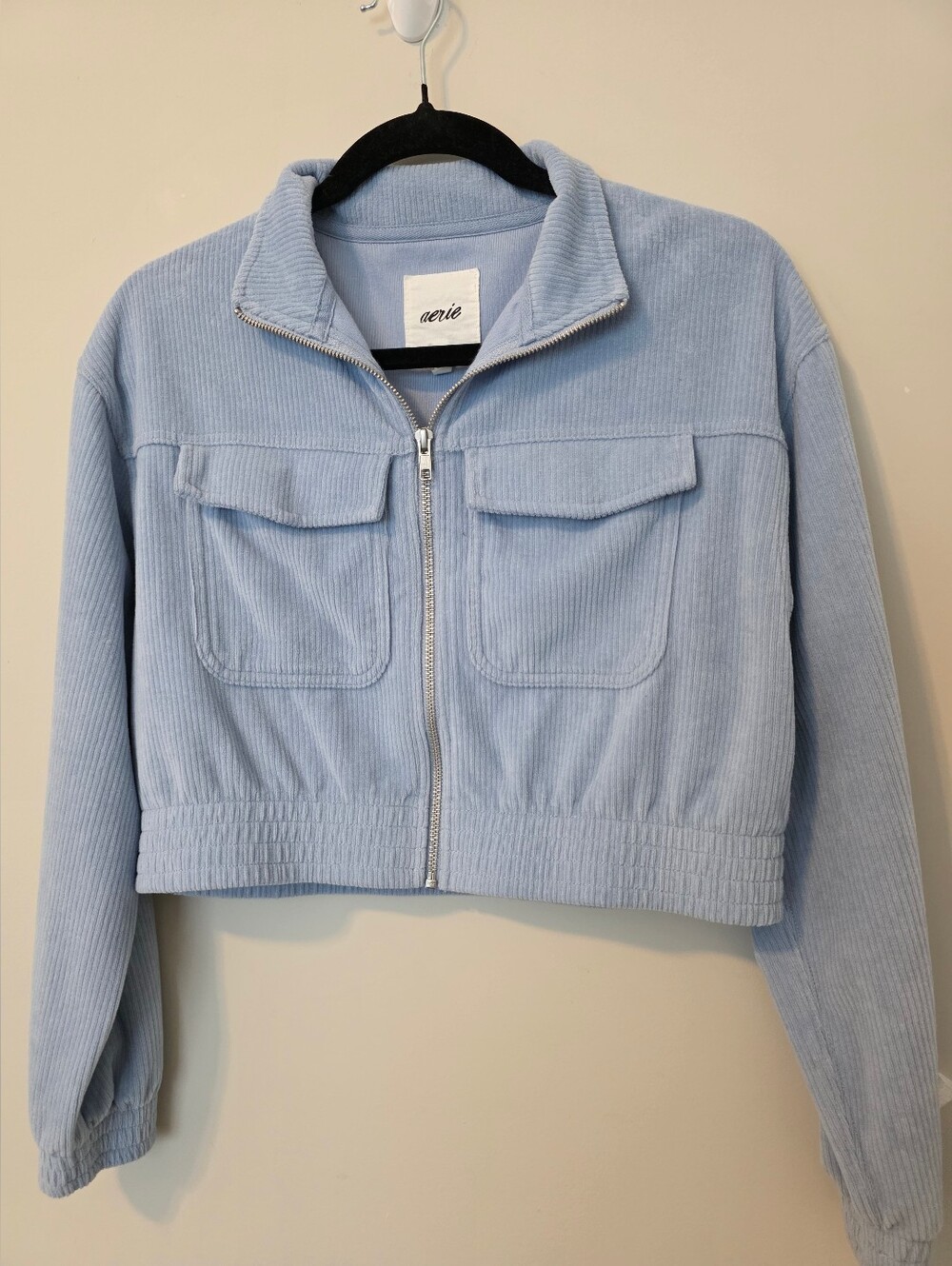 Aerie Cropped Zip Front Corduroy Jacket XS